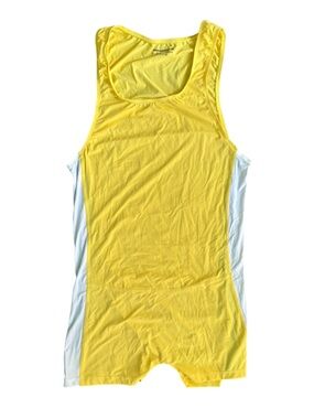 Wowhomme Wrestling Singlet Men’s Medium Yellow With Black & White EUC